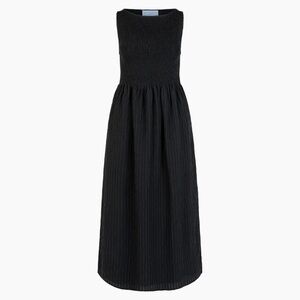 Hill House The Cosima Nap Dress in Black Tonal Seersucker